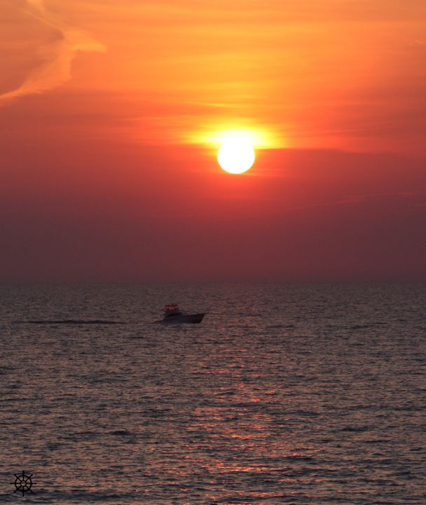 Pontoon Lake Erie Sunset